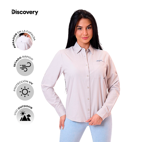 CAMISA ML MUJER PLUS DX5078-509-83605GRY