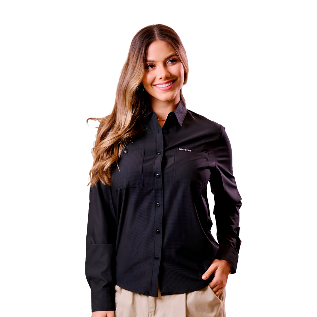 CAMISA ML DISCOVERY DAMA DX5079-112-84761BLK